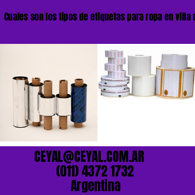 Cuales son los tipos de etiquetas para ropa en villa del parque