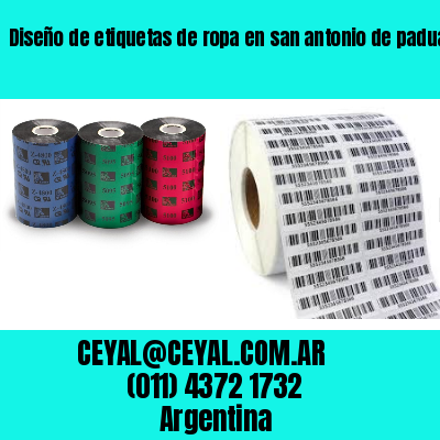 Diseño de etiquetas de ropa en san antonio de padua