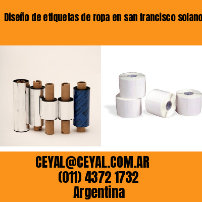 Diseño de etiquetas de ropa en san francisco solano