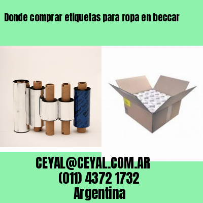 Donde comprar etiquetas para ropa en beccar