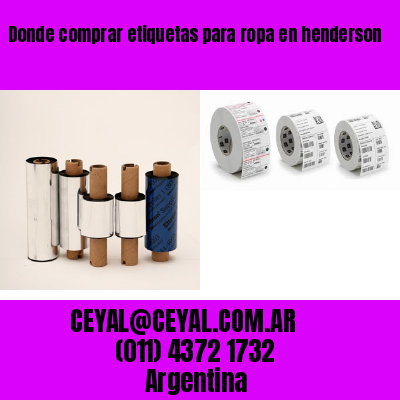 Donde comprar etiquetas para ropa en henderson