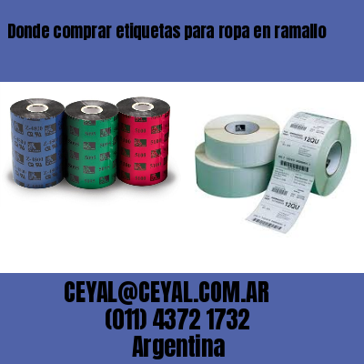 Donde comprar etiquetas para ropa en ramallo