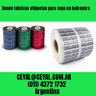 Donde fabrican etiquetas para ropa en balvanera