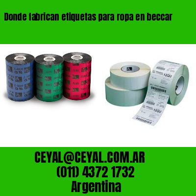 Donde fabrican etiquetas para ropa en beccar