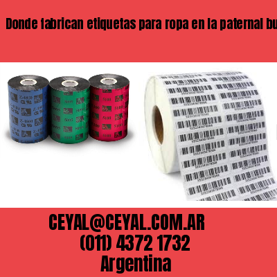 Donde fabrican etiquetas para ropa en la paternal buenos aires