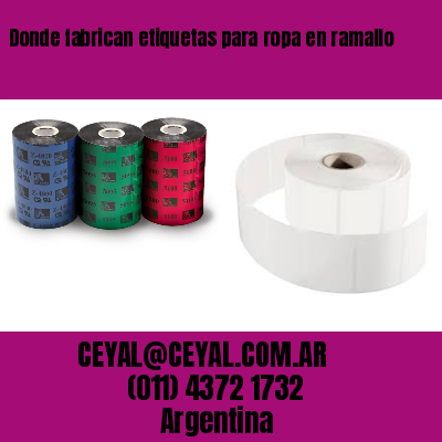 Donde fabrican etiquetas para ropa en ramallo
