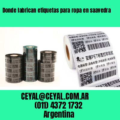 Donde fabrican etiquetas para ropa en saavedra