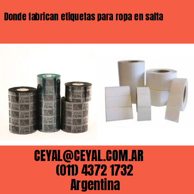 Donde fabrican etiquetas para ropa en salta