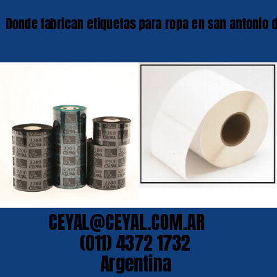 Donde fabrican etiquetas para ropa en san antonio de areco