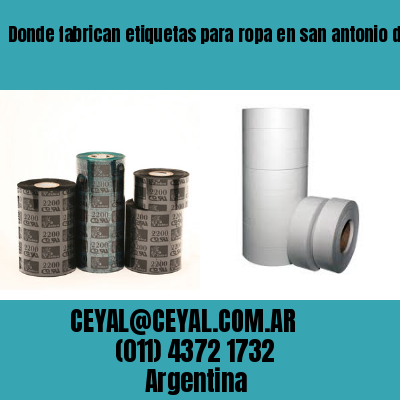 Donde fabrican etiquetas para ropa en san antonio de padua