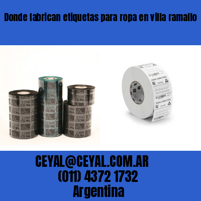 Donde fabrican etiquetas para ropa en villa ramallo