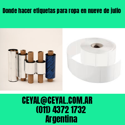 Donde hacer etiquetas para ropa en nueve de julio