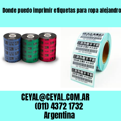 Donde puedo imprimir etiquetas para ropa alejandro korn