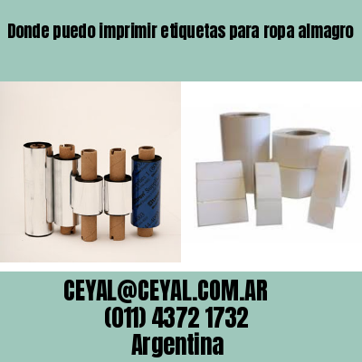 Donde puedo imprimir etiquetas para ropa almagro  buenos aires