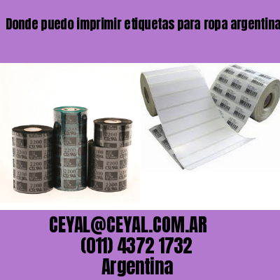 Donde puedo imprimir etiquetas para ropa argentina