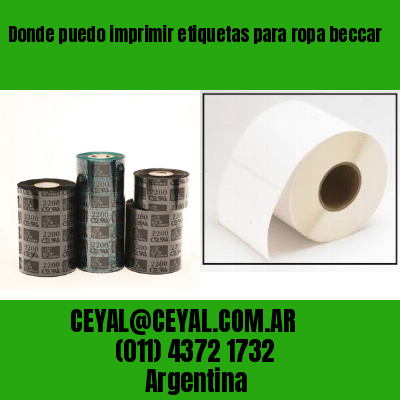 Donde puedo imprimir etiquetas para ropa beccar