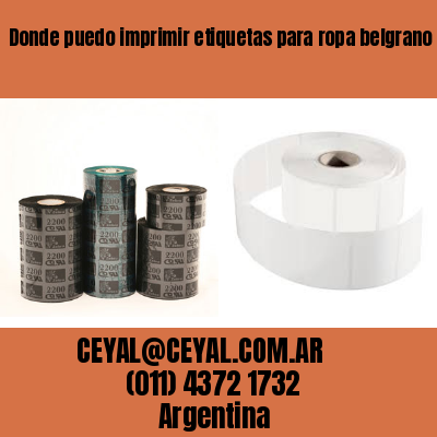 Donde puedo imprimir etiquetas para ropa belgrano  buenos aires