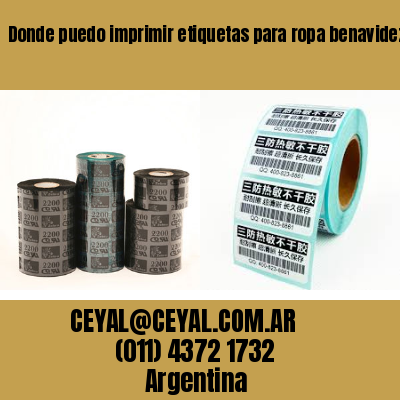Donde puedo imprimir etiquetas para ropa benavidez
