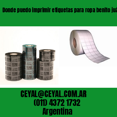 Donde puedo imprimir etiquetas para ropa benito juárez