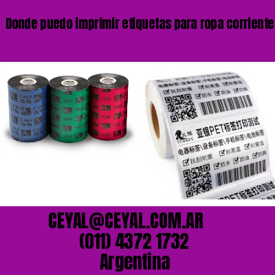 Donde puedo imprimir etiquetas para ropa corrientes