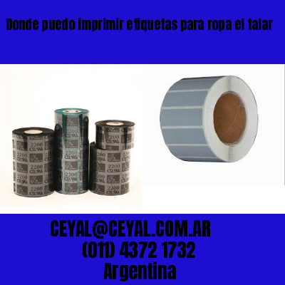Donde puedo imprimir etiquetas para ropa el talar