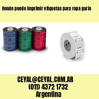 Donde puedo imprimir etiquetas para ropa garín