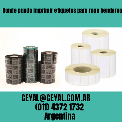 Donde puedo imprimir etiquetas para ropa henderson