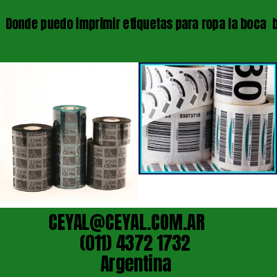 Donde puedo imprimir etiquetas para ropa la boca  buenos aires