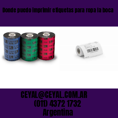 Donde puedo imprimir etiquetas para ropa la boca