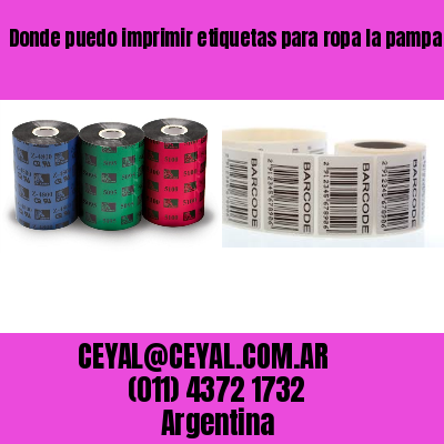 Donde puedo imprimir etiquetas para ropa la pampa