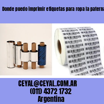 Donde puedo imprimir etiquetas para ropa la paternal