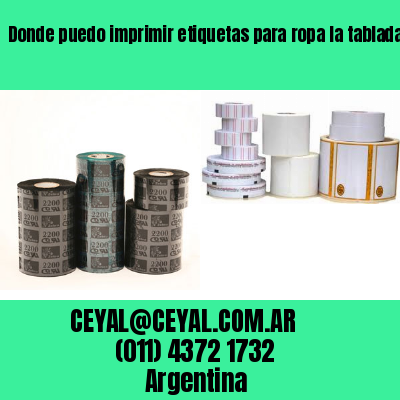 Donde puedo imprimir etiquetas para ropa la tablada