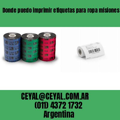 Donde puedo imprimir etiquetas para ropa misiones