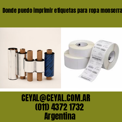 Donde puedo imprimir etiquetas para ropa monserrat  buenos aires