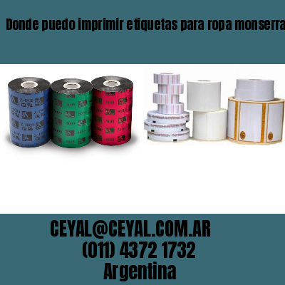Donde puedo imprimir etiquetas para ropa monserrat