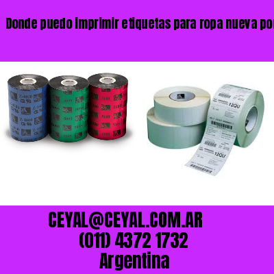Donde puedo imprimir etiquetas para ropa nueva pompeya