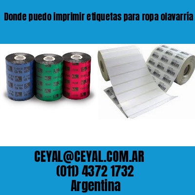Donde puedo imprimir etiquetas para ropa olavarría