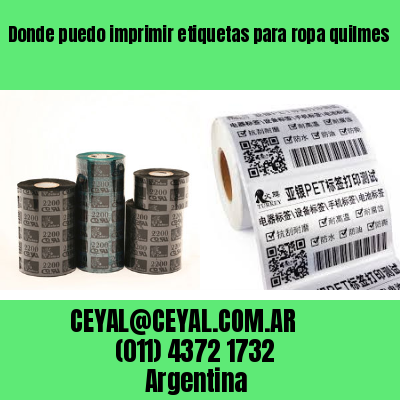 Donde puedo imprimir etiquetas para ropa quilmes