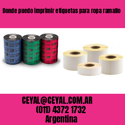 Donde puedo imprimir etiquetas para ropa ramallo