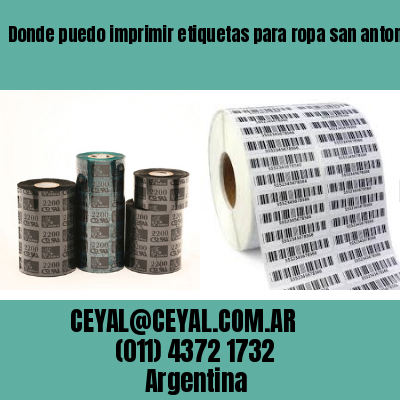 Donde puedo imprimir etiquetas para ropa san antonio de areco