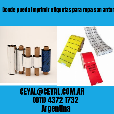 Donde puedo imprimir etiquetas para ropa san antonio de padua