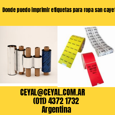 Donde puedo imprimir etiquetas para ropa san cayetano
