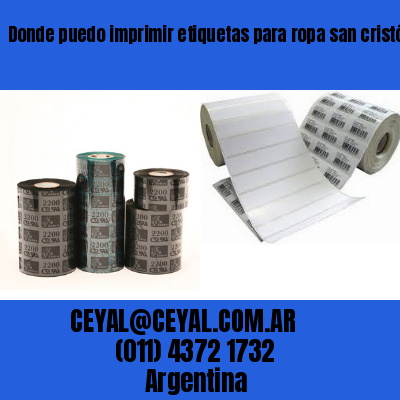 Donde puedo imprimir etiquetas para ropa san cristóbal