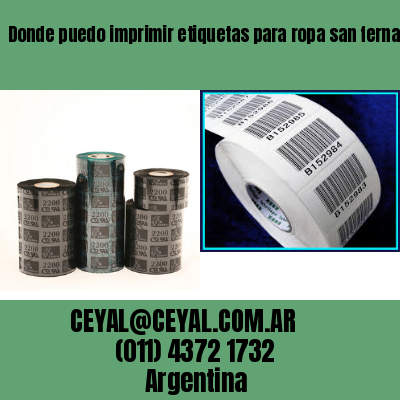 Donde puedo imprimir etiquetas para ropa san fernando