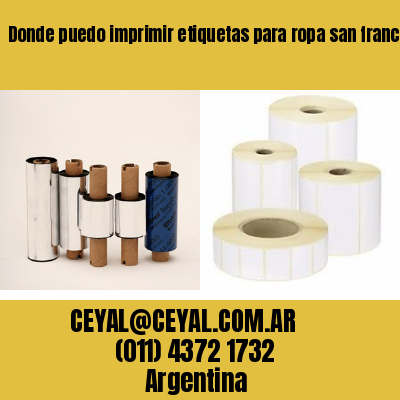 Donde puedo imprimir etiquetas para ropa san francisco solano