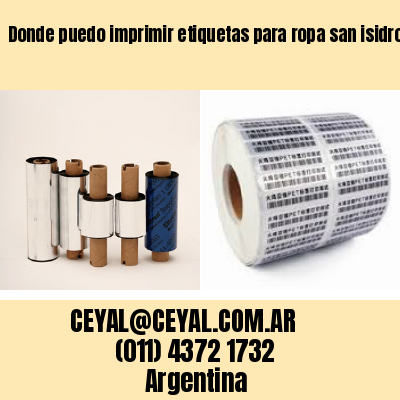 Donde puedo imprimir etiquetas para ropa san isidro