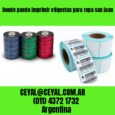 Donde puedo imprimir etiquetas para ropa san juan