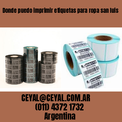 Donde puedo imprimir etiquetas para ropa san luis