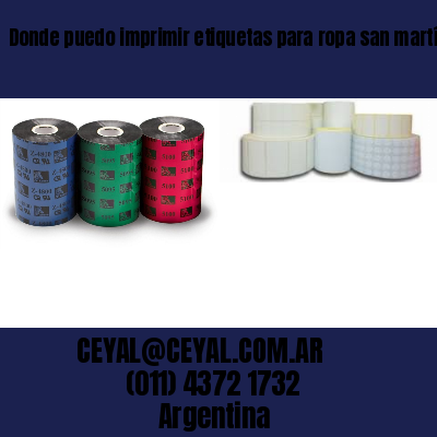 Donde puedo imprimir etiquetas para ropa san martín