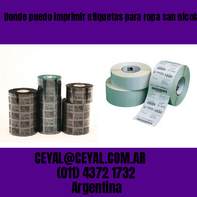 Donde puedo imprimir etiquetas para ropa san nicolás  buenos aires